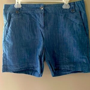 saac Mizrahi Tailored Shorts Womens Sz 10 Blue Heathered Stretch 5" Inseam